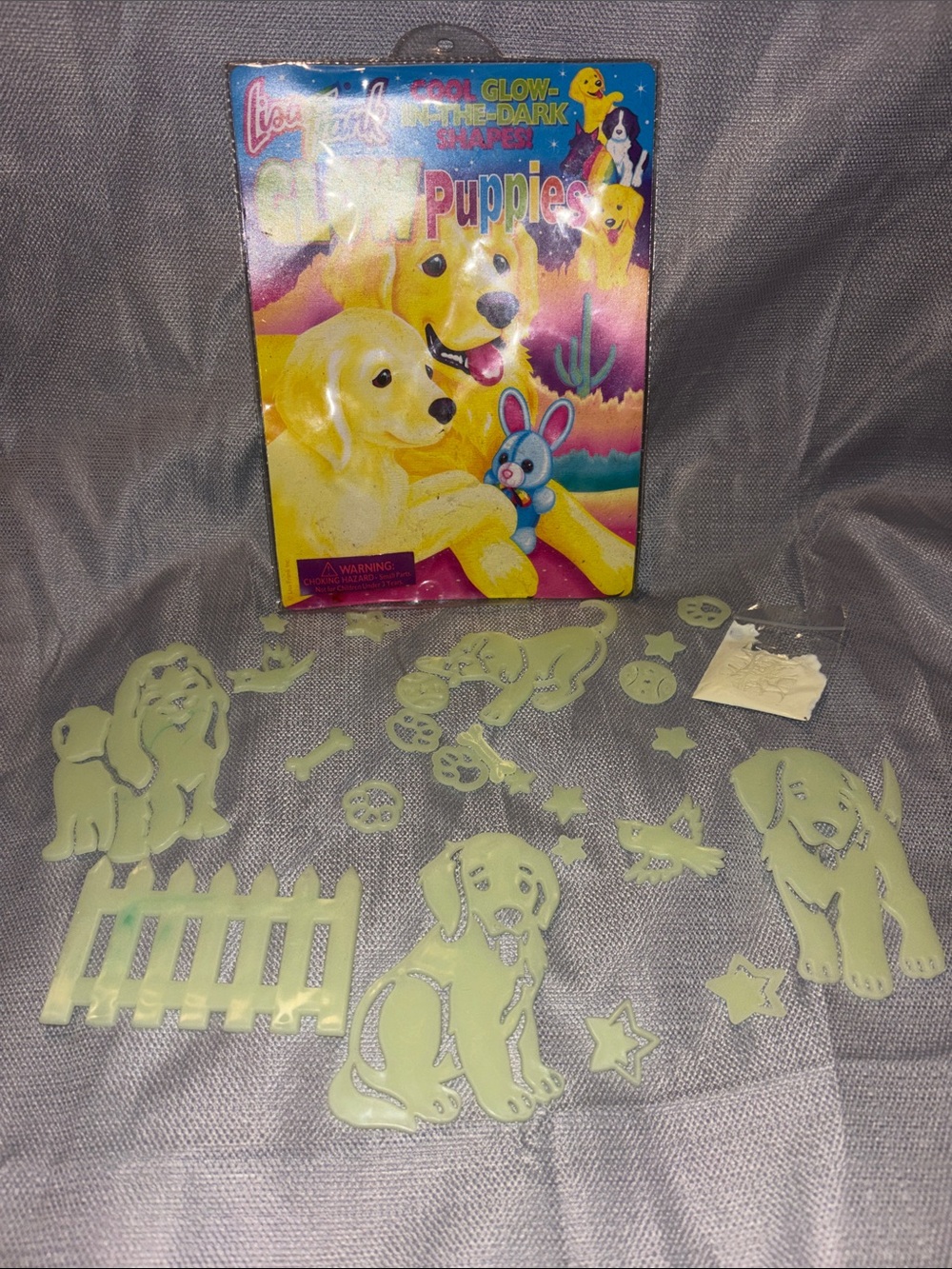 VINTAGE LISA FRANK glow in the dark puppy shapes